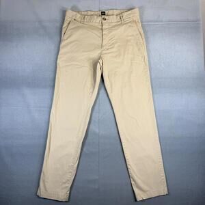 Hugo Boss Chino Pants Mens 34R Tan Kane Regular Tapered Fit